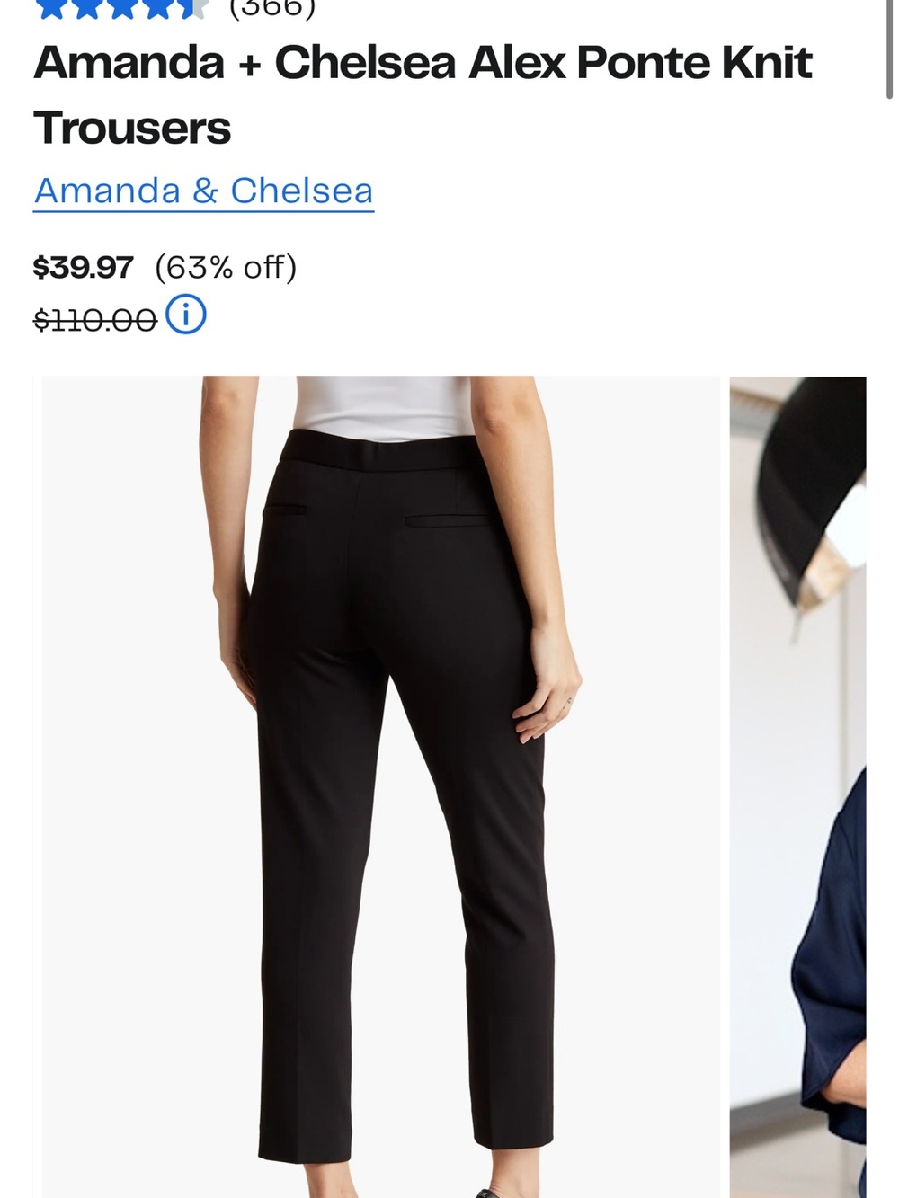 Amanda & Chelsea Black Lined Dress Pants